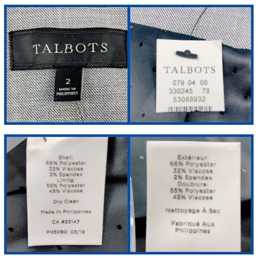 Talbots Women's Light Gray Single Button Stand Co… - image 9